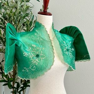 Green Organza Terno Sleeve Filipiniana Bolero 💚